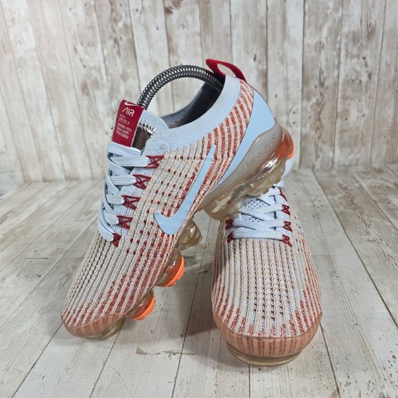 Nike‎ Air VaporMax 3 Flyknit Women's Running Shoes Crimson Light Blue Size 8 - Picture 5 of 8